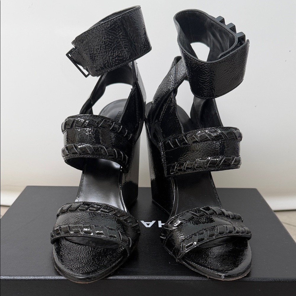 Alexander Wang Black Textured Wedges